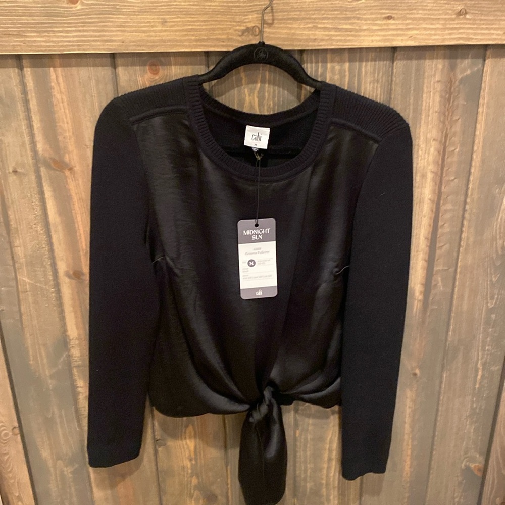 Cabi Crosstie Pullover black size medium